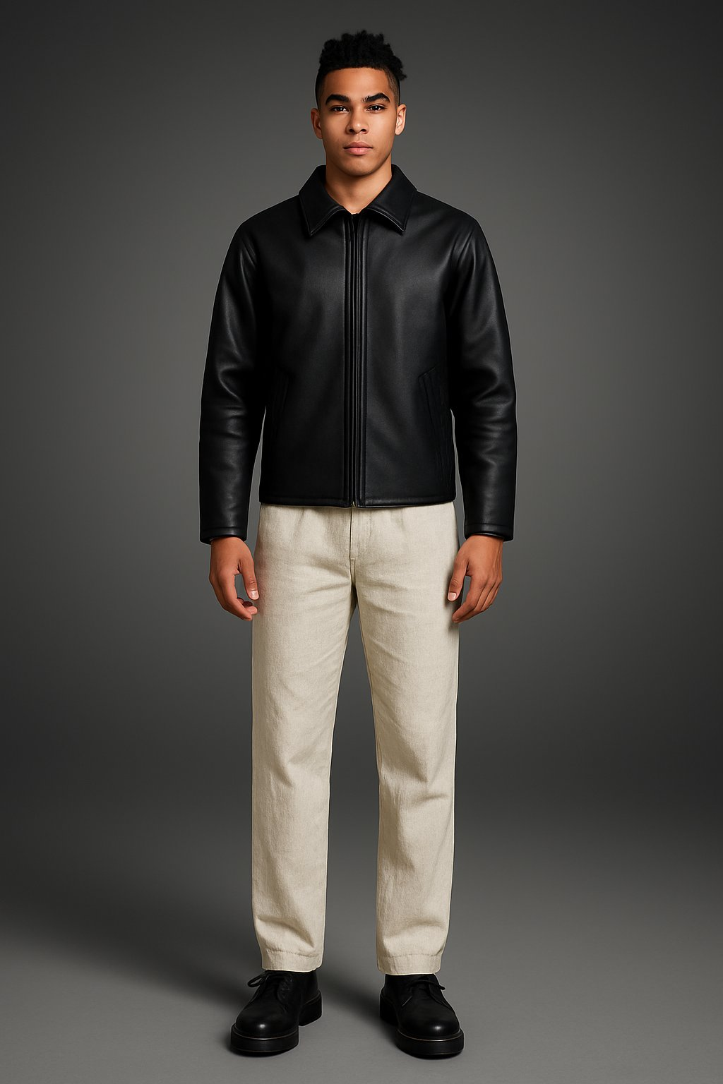 Fabmade Midnight Luxe Leather Jacket For Men - Distacart