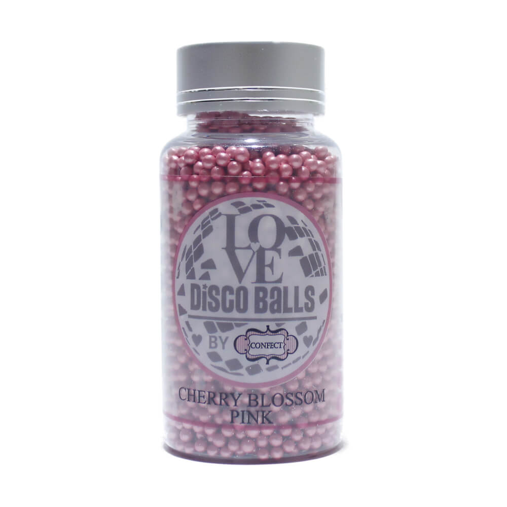 confect cherry blossom pink disco balls sprinkles 3 mm 120 gms
