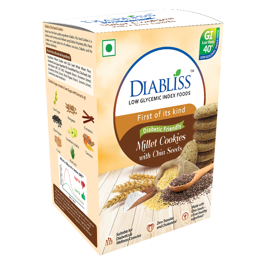 Diabliss Diabetic Friendly Millet Cookies with Chia Seeds - Distacart