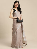 Thumbnail for Anaita Chiku Linen Saree With Blouse - Distacart