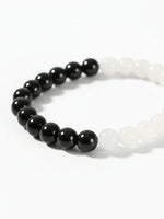 Thumbnail for NVR Unisex Black & White Crystal Beaded Bracelet - Distacart