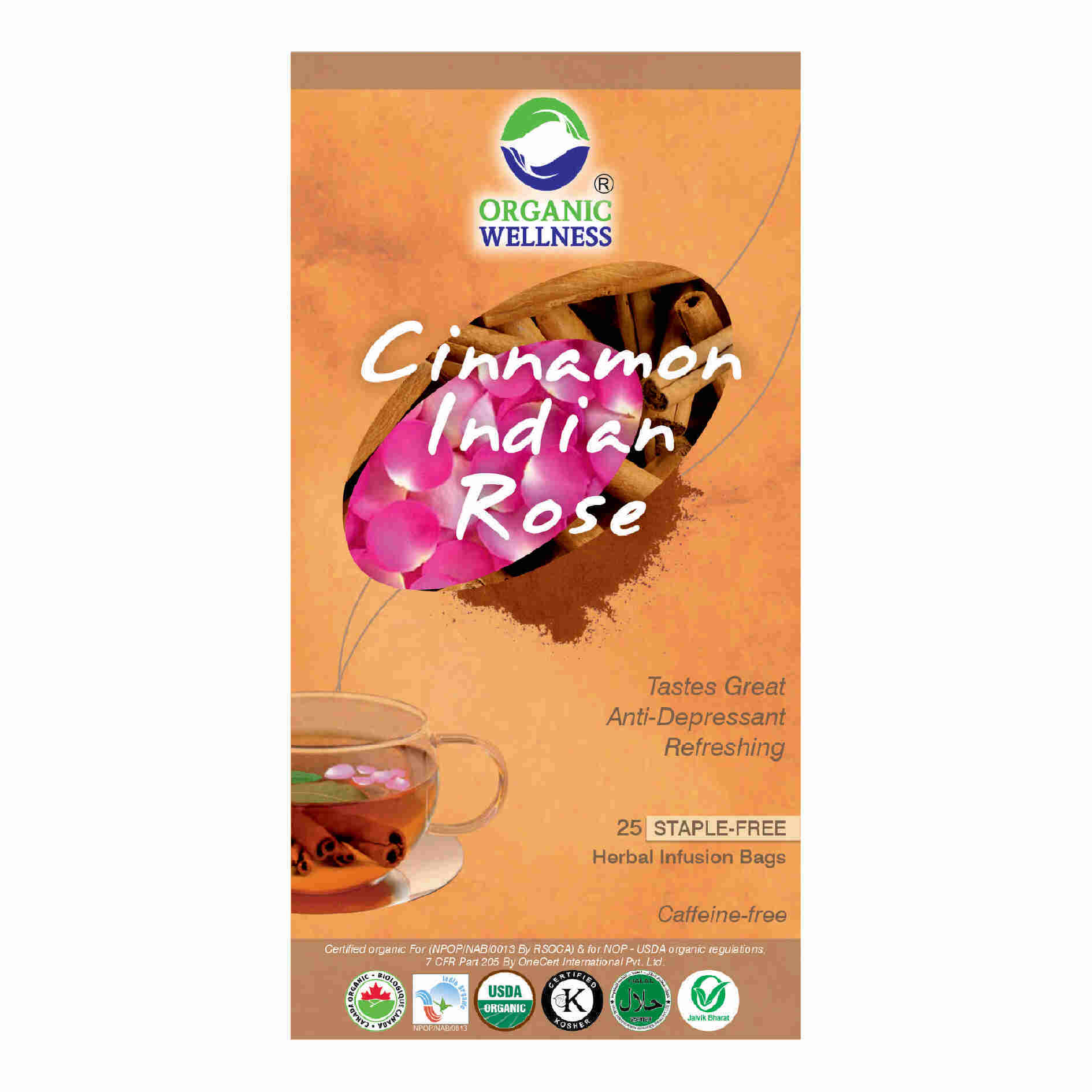 Organic Wellness Ow'Real Cinnamon Indian Rose Teabags - Distacart