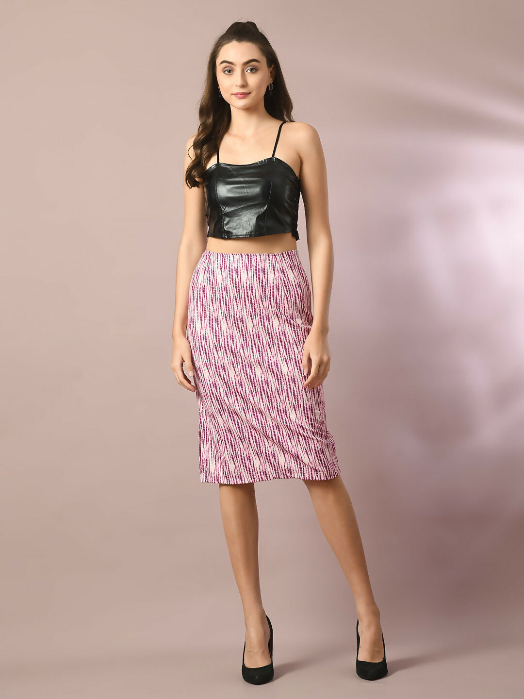 Myshka Women's Multi Printed Knee Length Party Embellished Skirts - Distacart