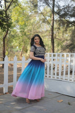 Thumbnail for Aastha Fashion Women's Multi Faux Blooming Embroidery Zari Sequins-work Gown - Distacart