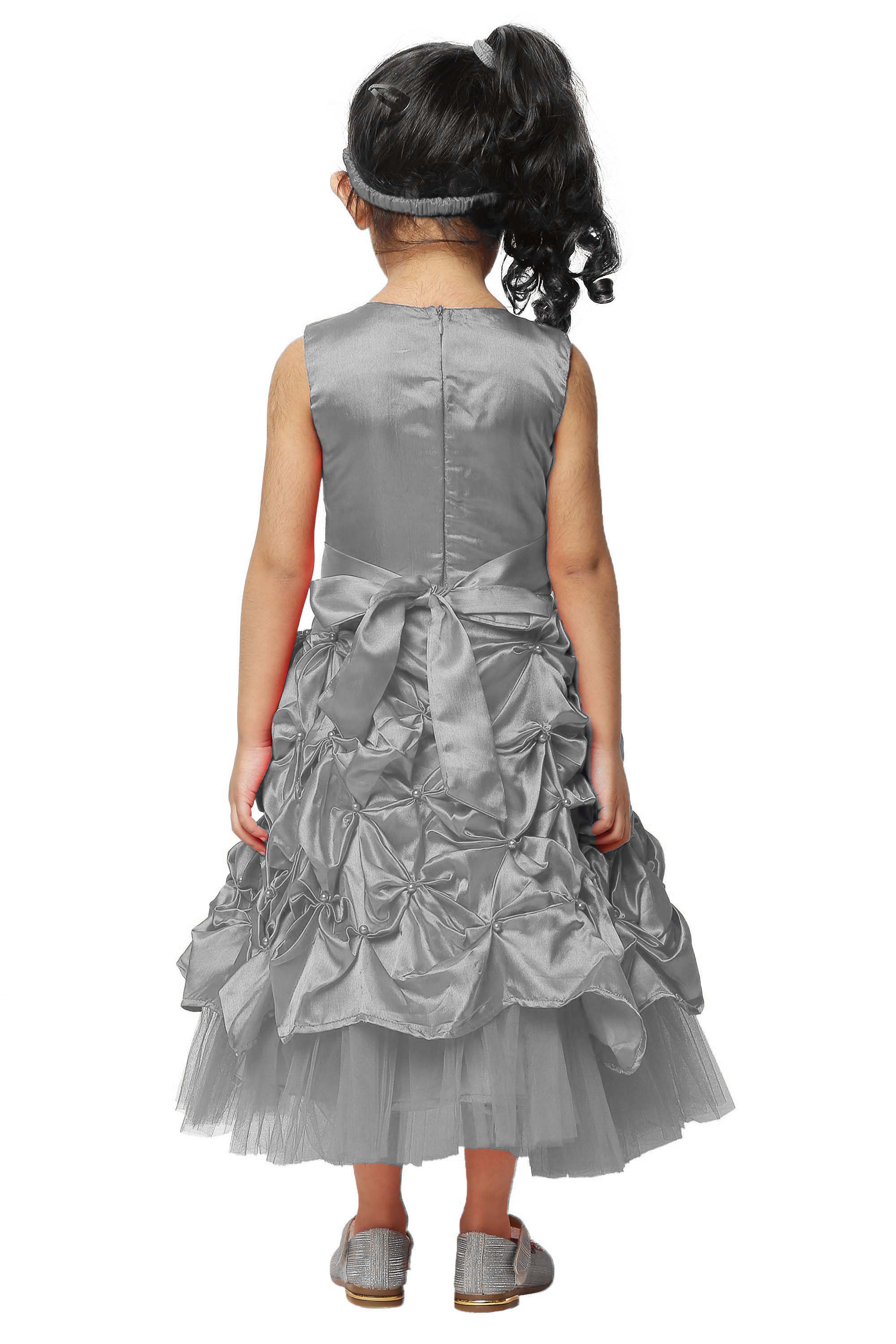 Asmaani Kids Party Wear Stylish Dresses, Perfect for Parties, Functions & Vacations - Grey