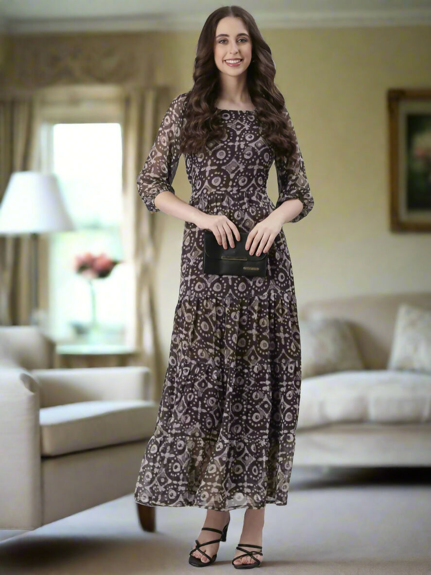 Souchii Printed Maxi Dress - Dista