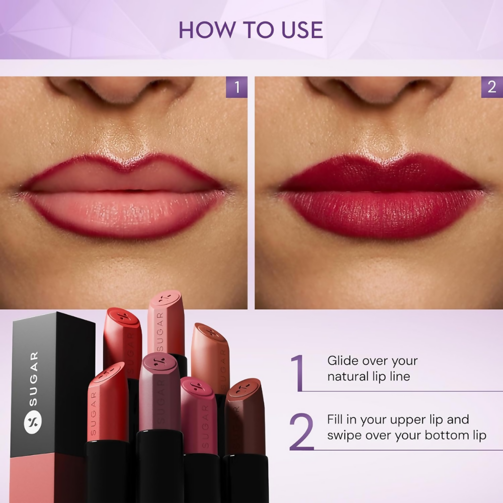 Sugar Cosmetics Glide Peptide Serum Lipstick with Vitamin E - 07 Tuscany Truffle - Dista