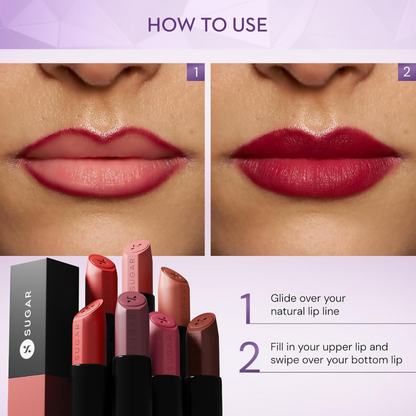 Sugar Cosmetics Glide Peptide Serum Lipstick with Vitamin E - 07 Tuscany Truffle - Dista