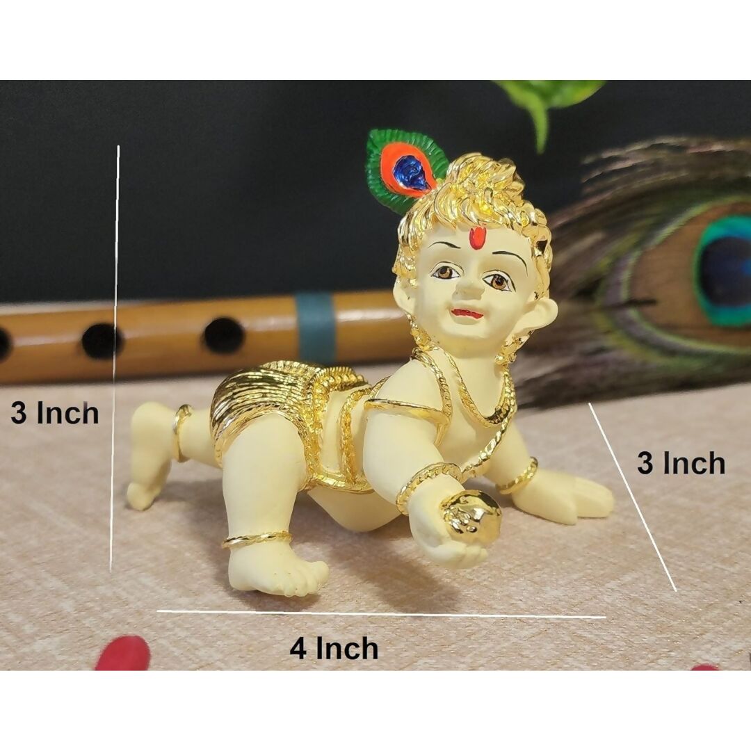 Gold Art India Silver Plated Matte Laddu Gopal Idol - Distacart