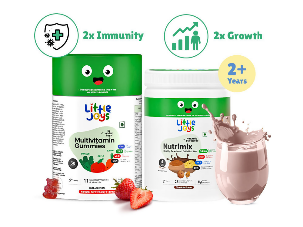 Little Joys Nutrimix & Multivitamin Gummies Immunity Boosting Kit 2-6 years - Distacart