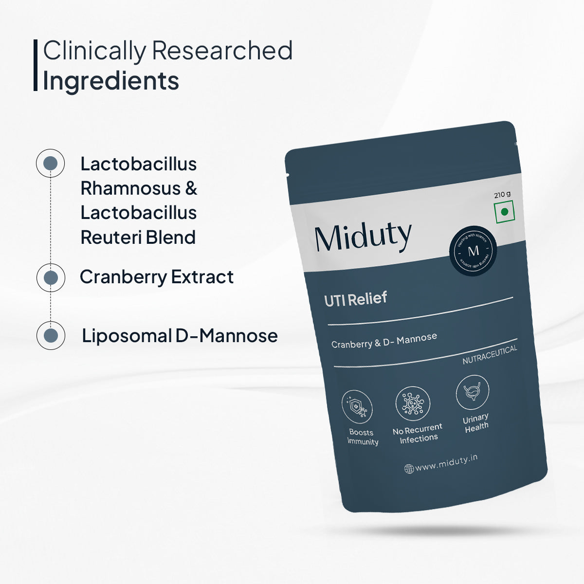 Miduty by Palak Notes UTI Relief with D-Mannose And Cranberry-Vanilla Flavor - Distacart