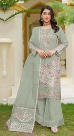 Thumbnail for Anaita Green Fox Georgette Stitched Suit with Embroidery Sequins - Distacart