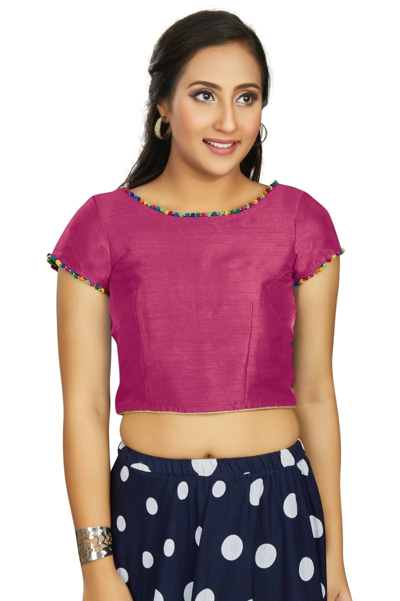 Aastha Fashion Women's Pink Art Silk Designer Party Wear Readymade Blouse - Distacart