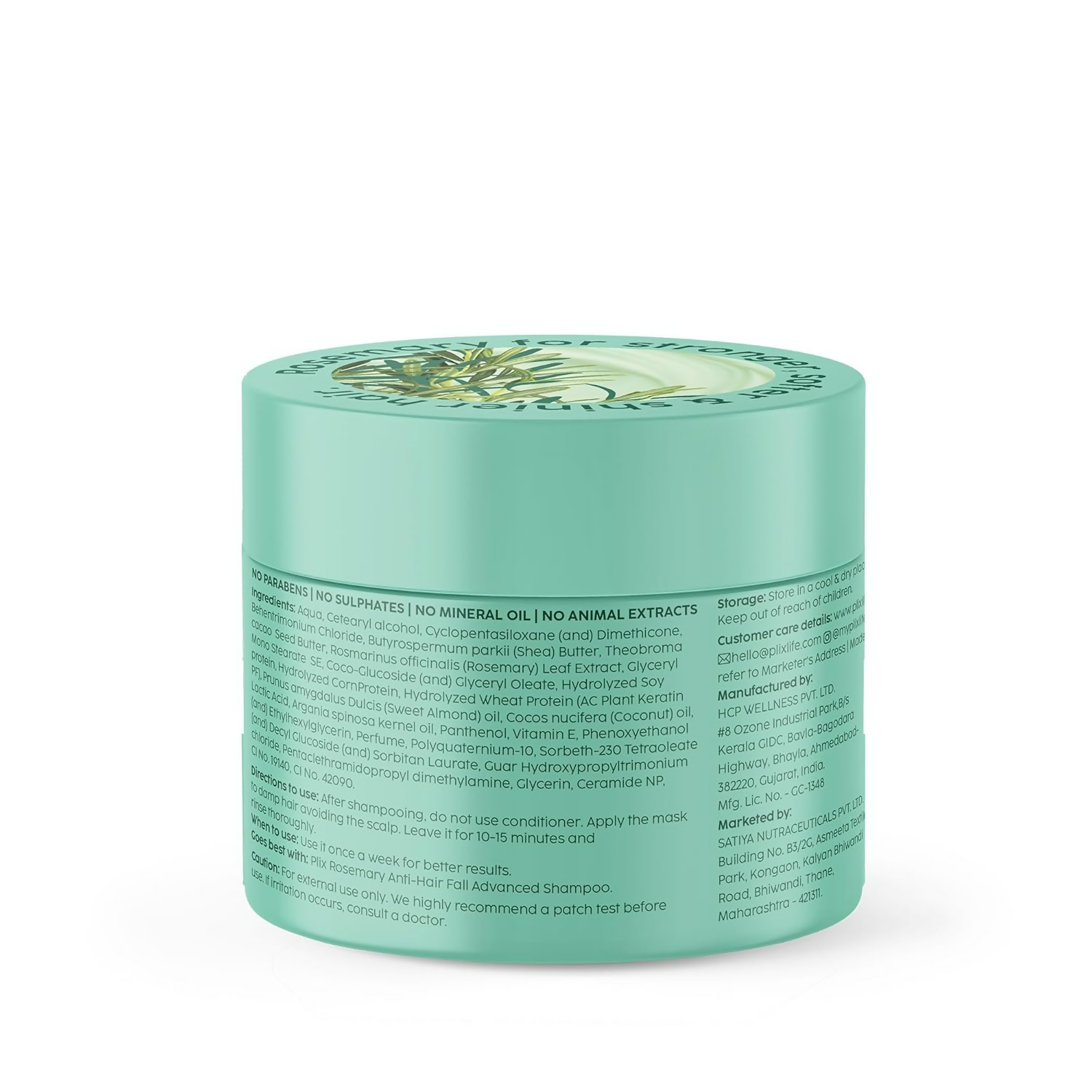 PLIX The Plant Fix Rosemary Anti-Hair Fall Treatment Advanced Hair Mask With 3% Rosemary Extract