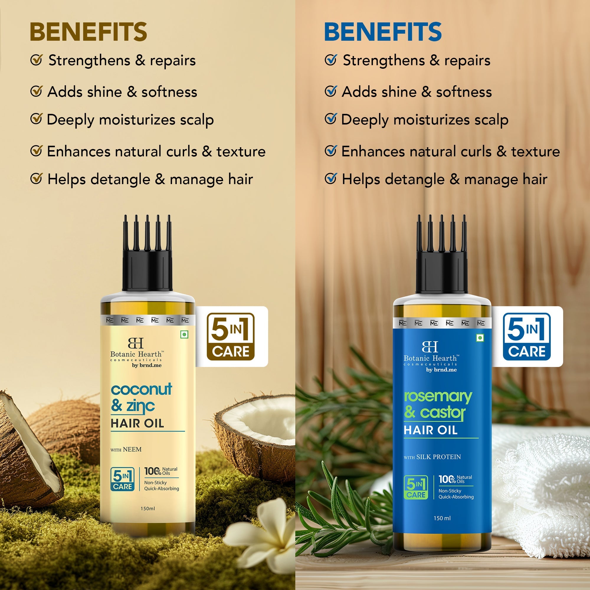 Botanic Hearth Coconut Zinc & Rosemary Castor - Hair Oil - Distacart