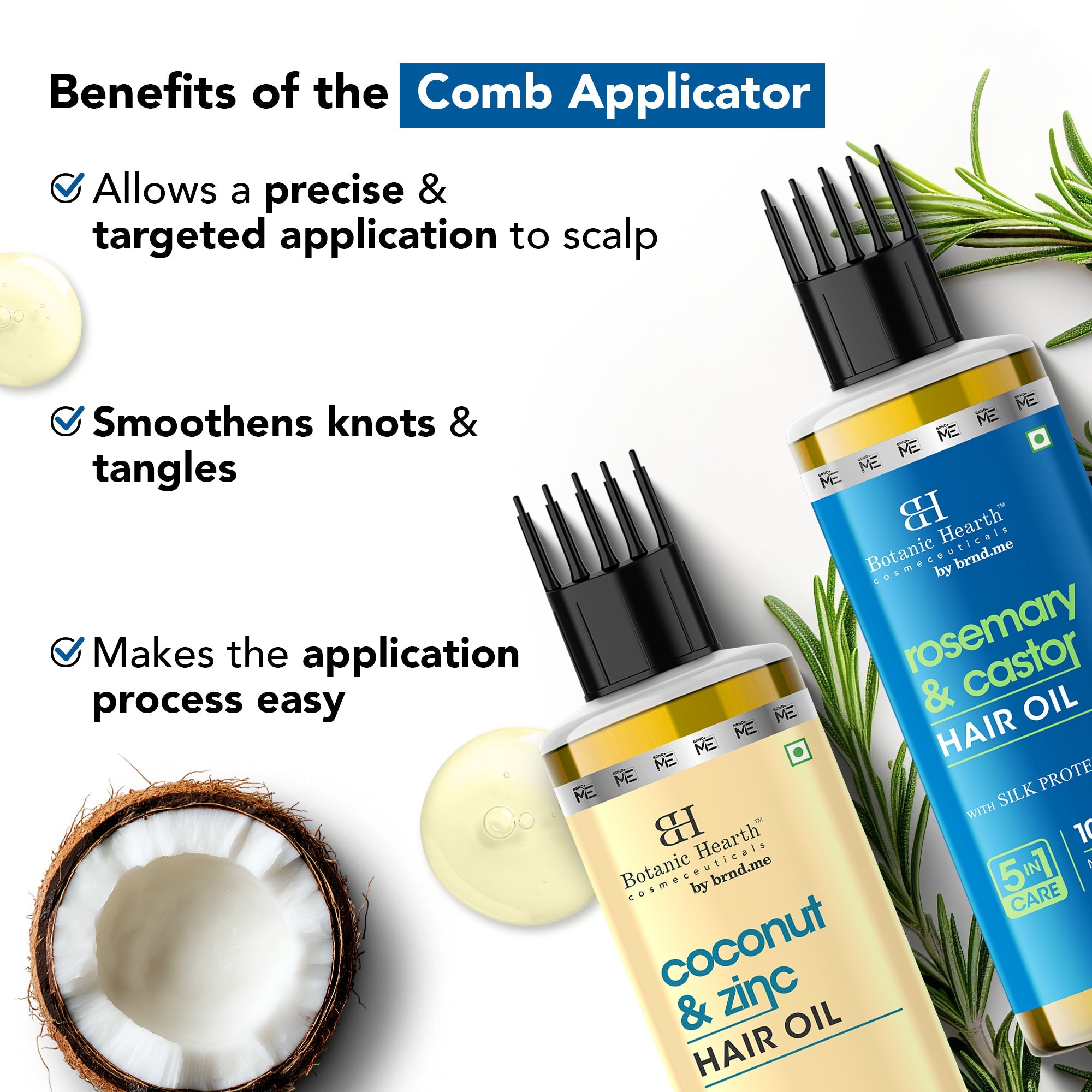 Botanic Hearth Coconut Zinc & Rosemary Castor - Hair Oil - Distacart