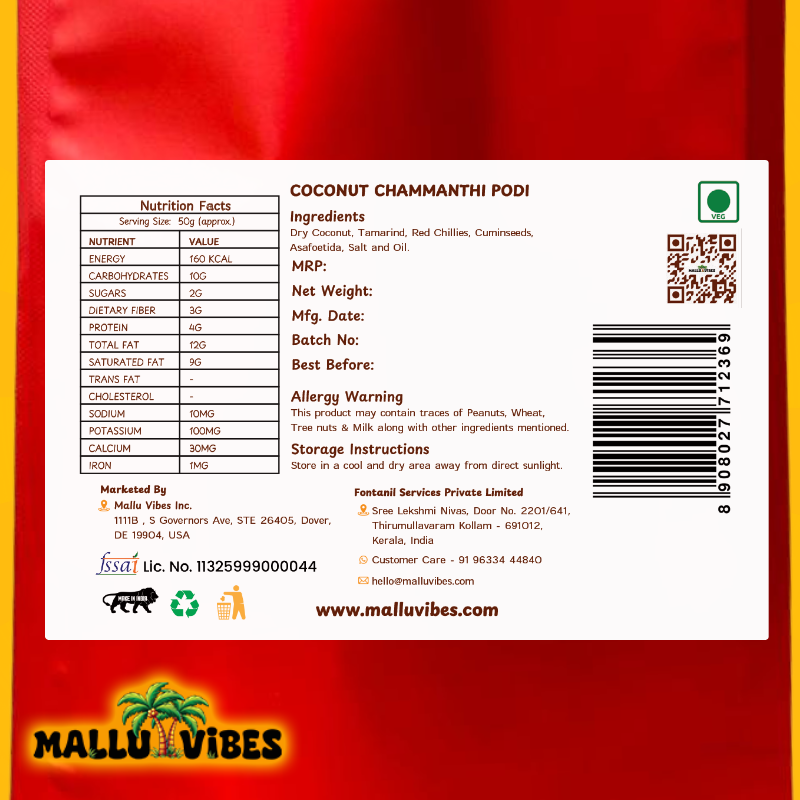 Mallu Vibes Home Made Chammanthi Podi