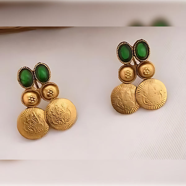Jewel City Gold-Tone Coin Necklace Set with Emerald and Ruby Gemstones