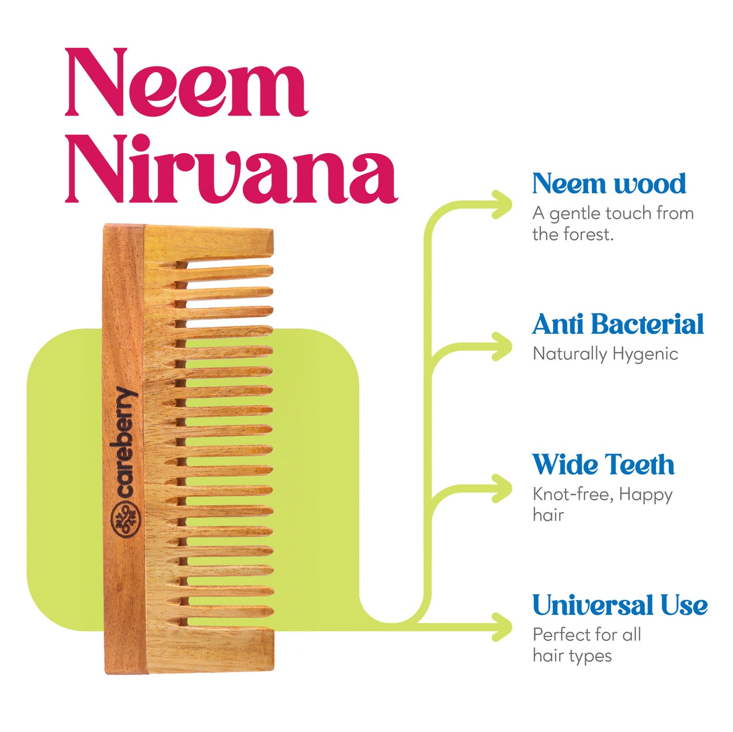 Careberry Neem Nirvana Shampoo Comb - Distacart