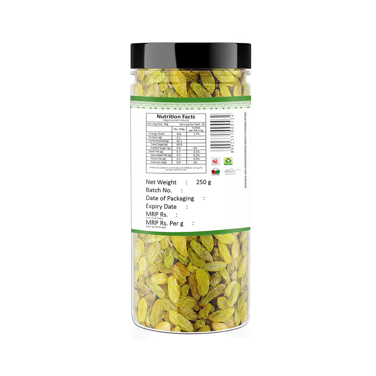 Yum Yum Green Raisins Jar - Dista