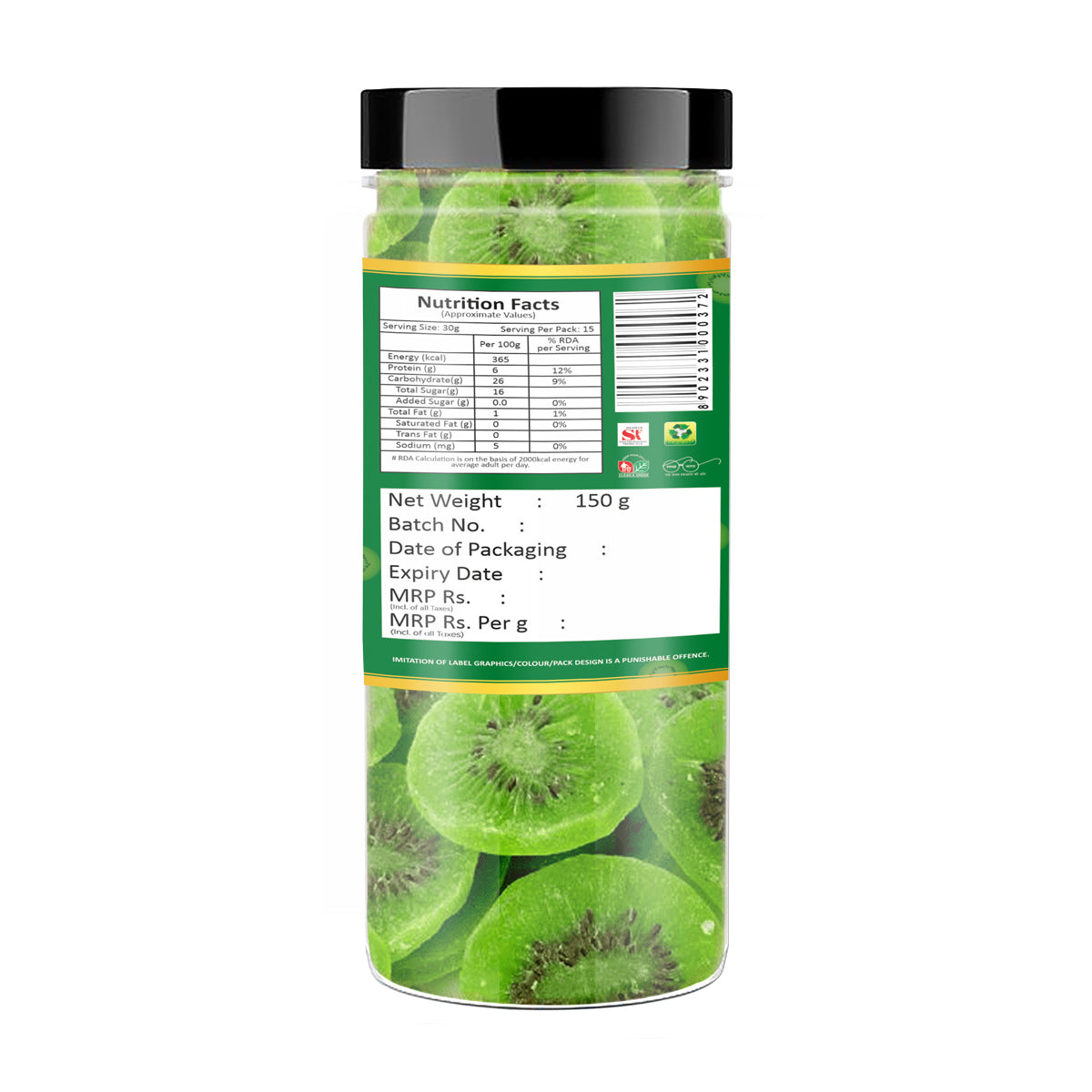 Yum Yum Dried Kiwi Jar - Dista