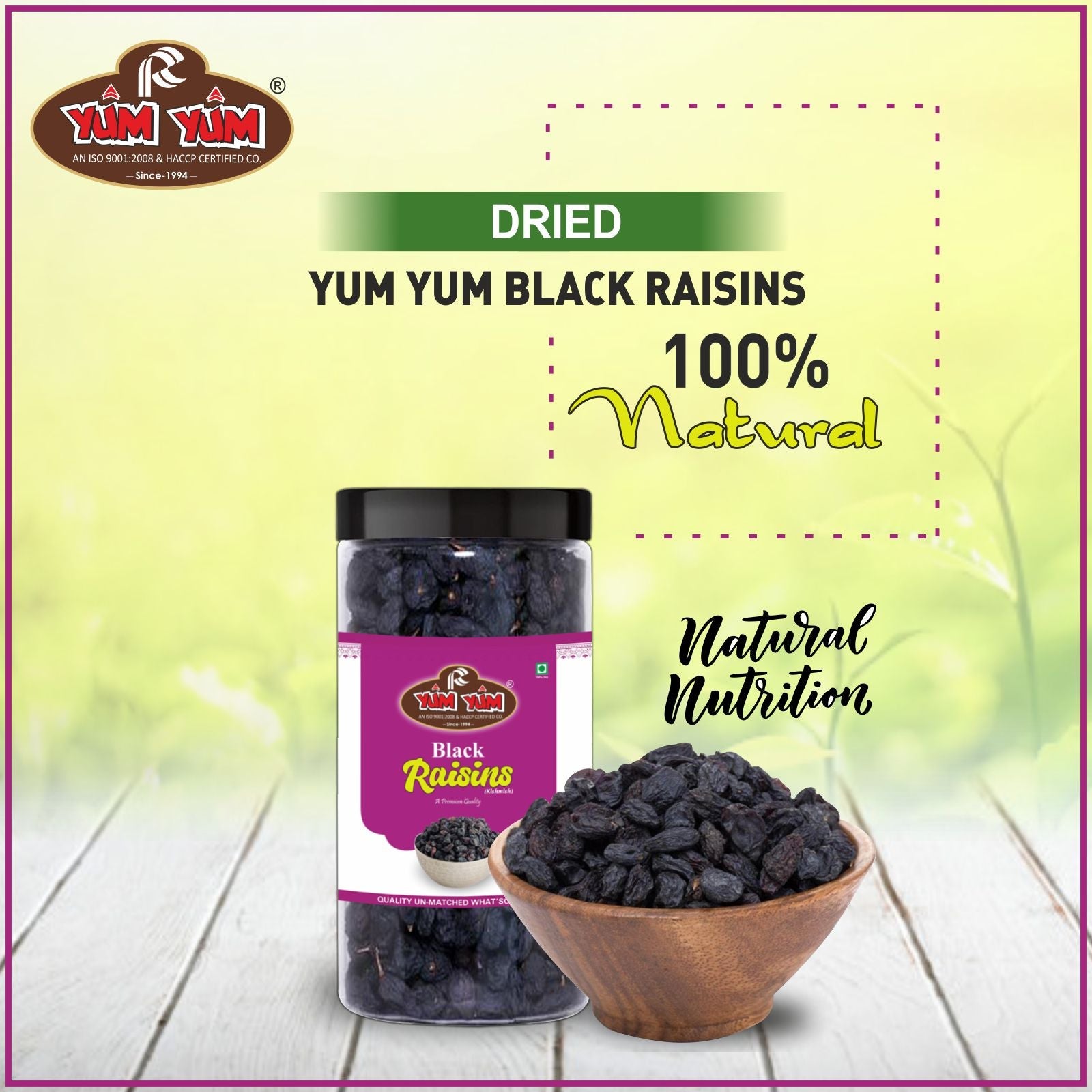 Yum Yum Black Raisins Jar - Dista