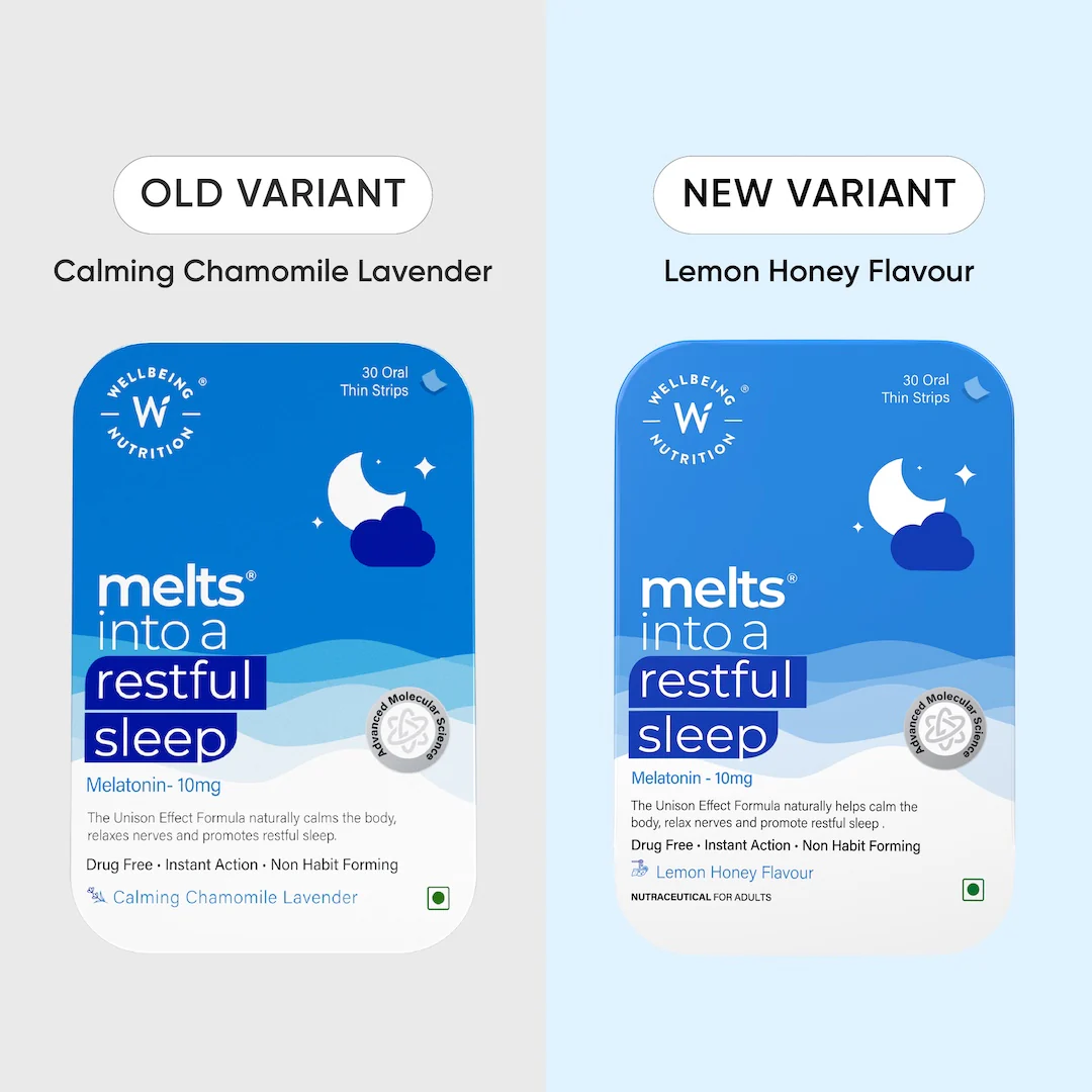 Wellbeing Nutrition Melts Restful Sleep Oral Strips-Calming Chamomile Lavender Flavor - Dista