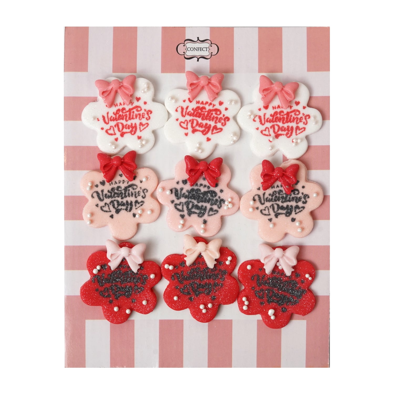 confect happy valentine cake cupcake topper vt 002 60 gms