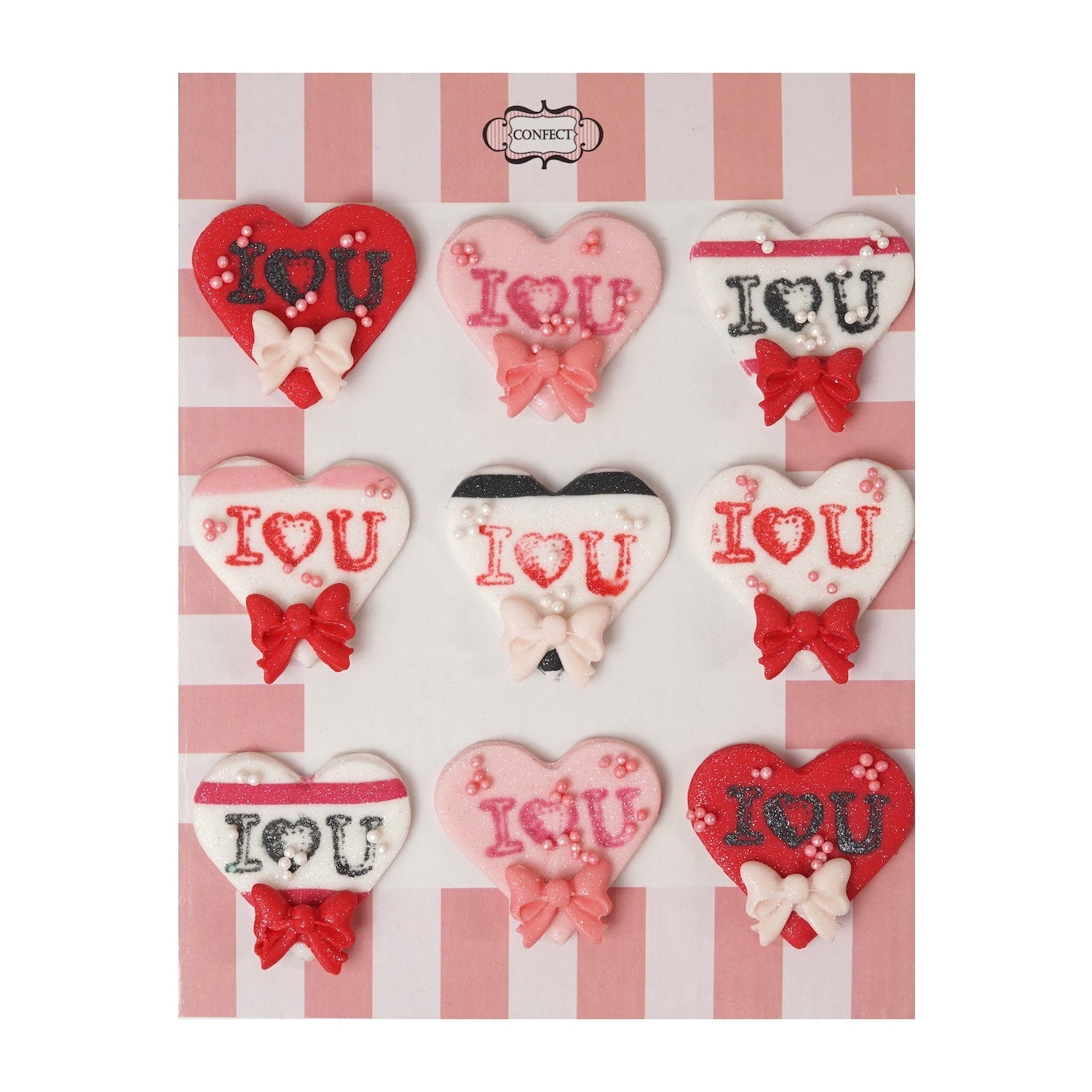 confect valentine i love you cake cupcake topper vt 006 60 gms