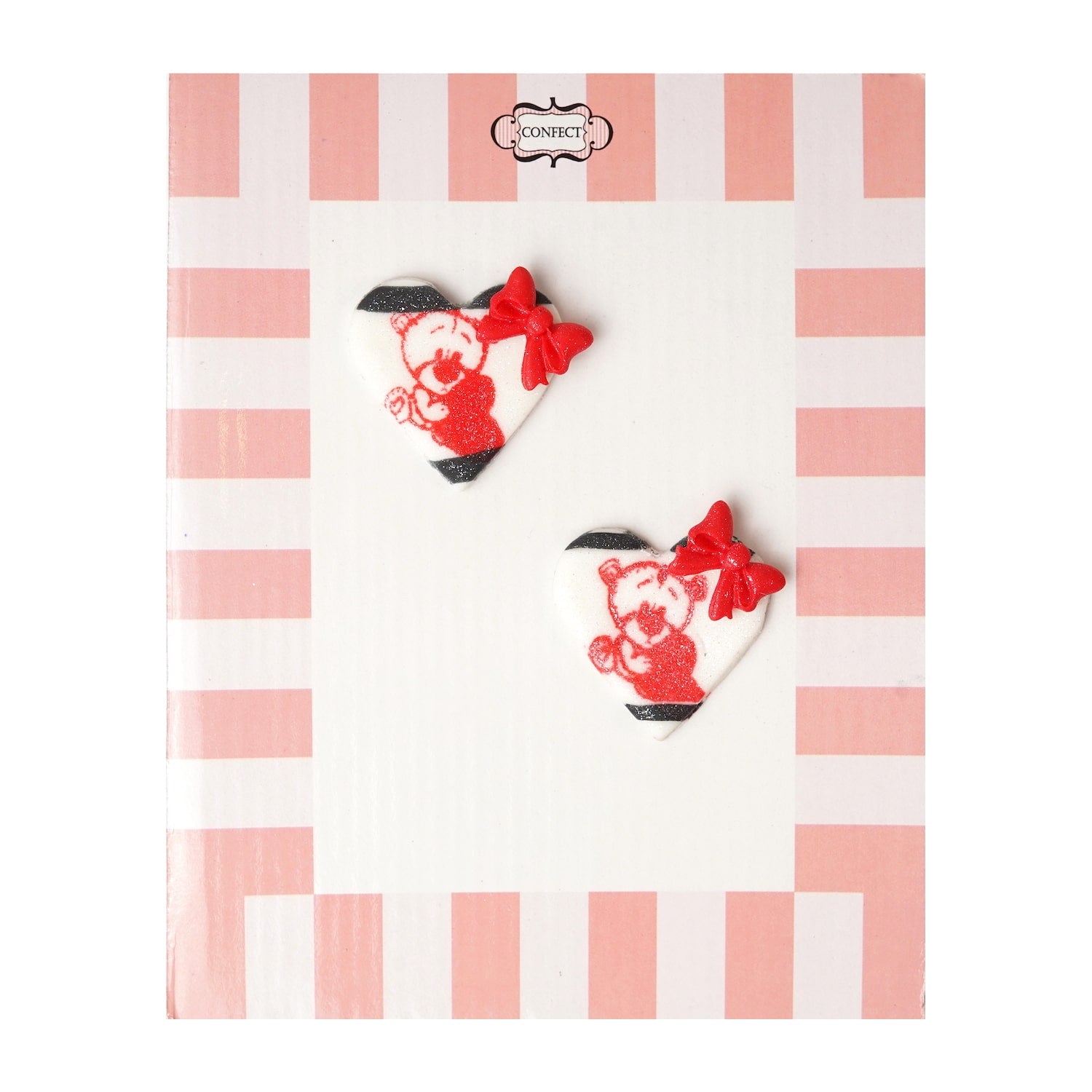 confect valentine teddy cake cupcake topper vt 004 60 gms