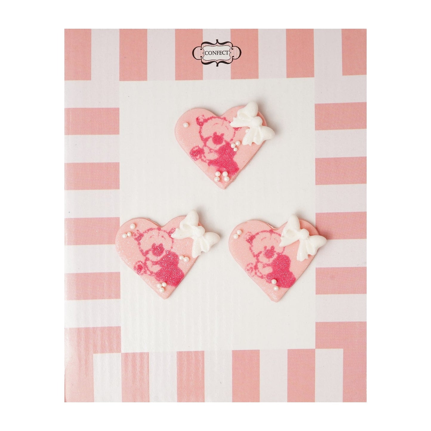 confect valentine teddy cake cupcake topper vt 004 60 gms