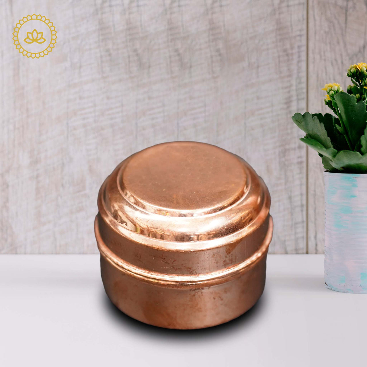 Copper Kumkum Box - Distacart