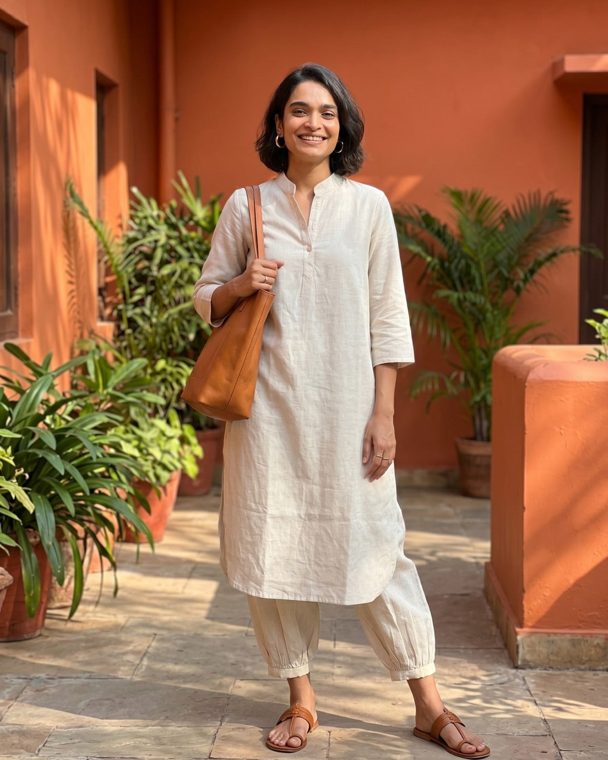 Gharana India Aira Cream Coord Set - Dista