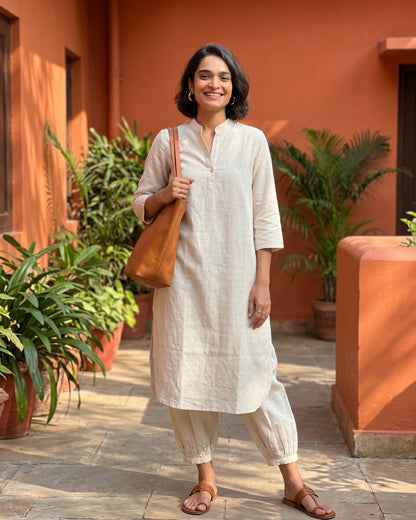 Gharana India Aira Cream Coord Set - Dista