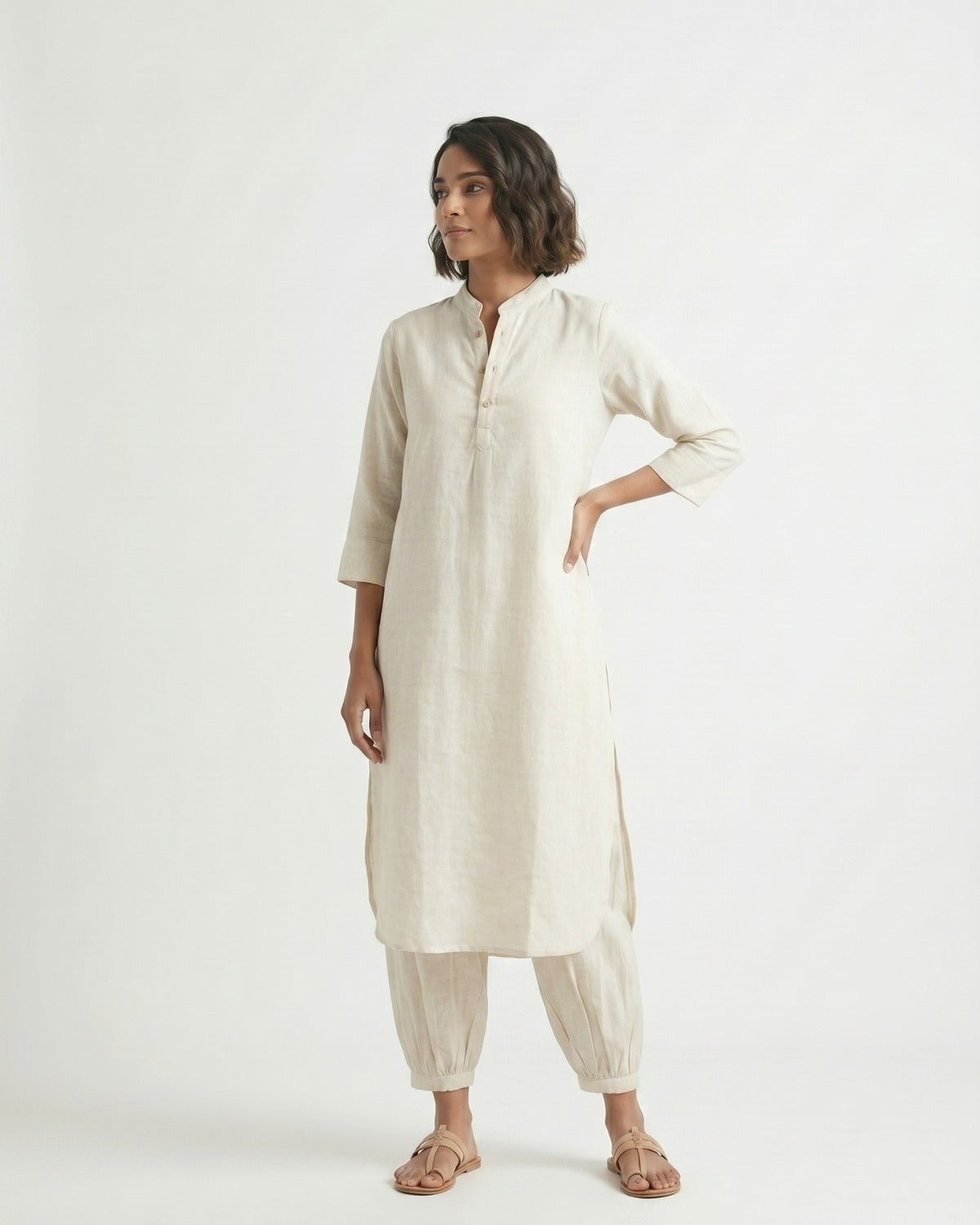Gharana India Aira Cream Coord Set - Dista