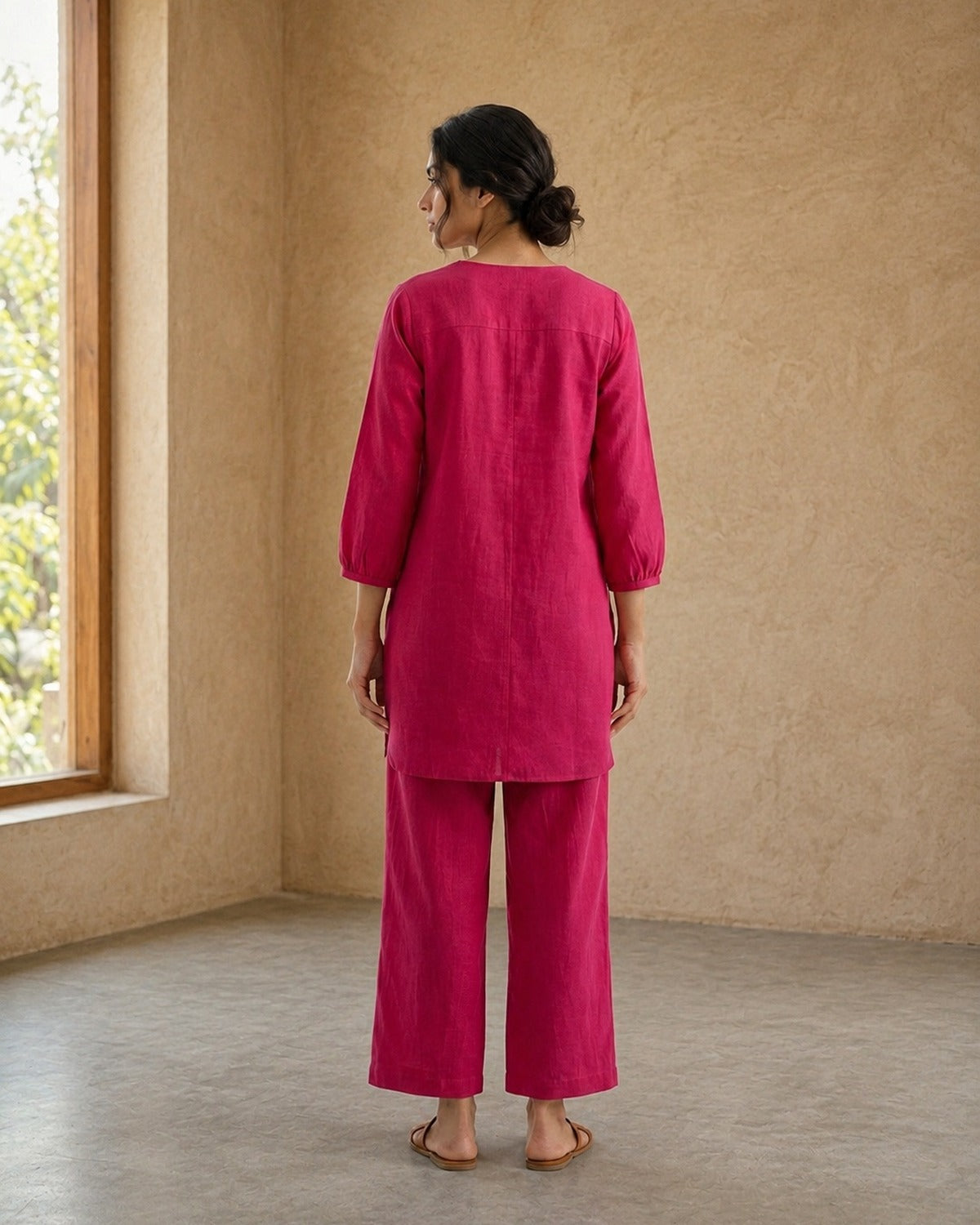 Gharana India Aira Berry Pop Pink Coord Set - Dista