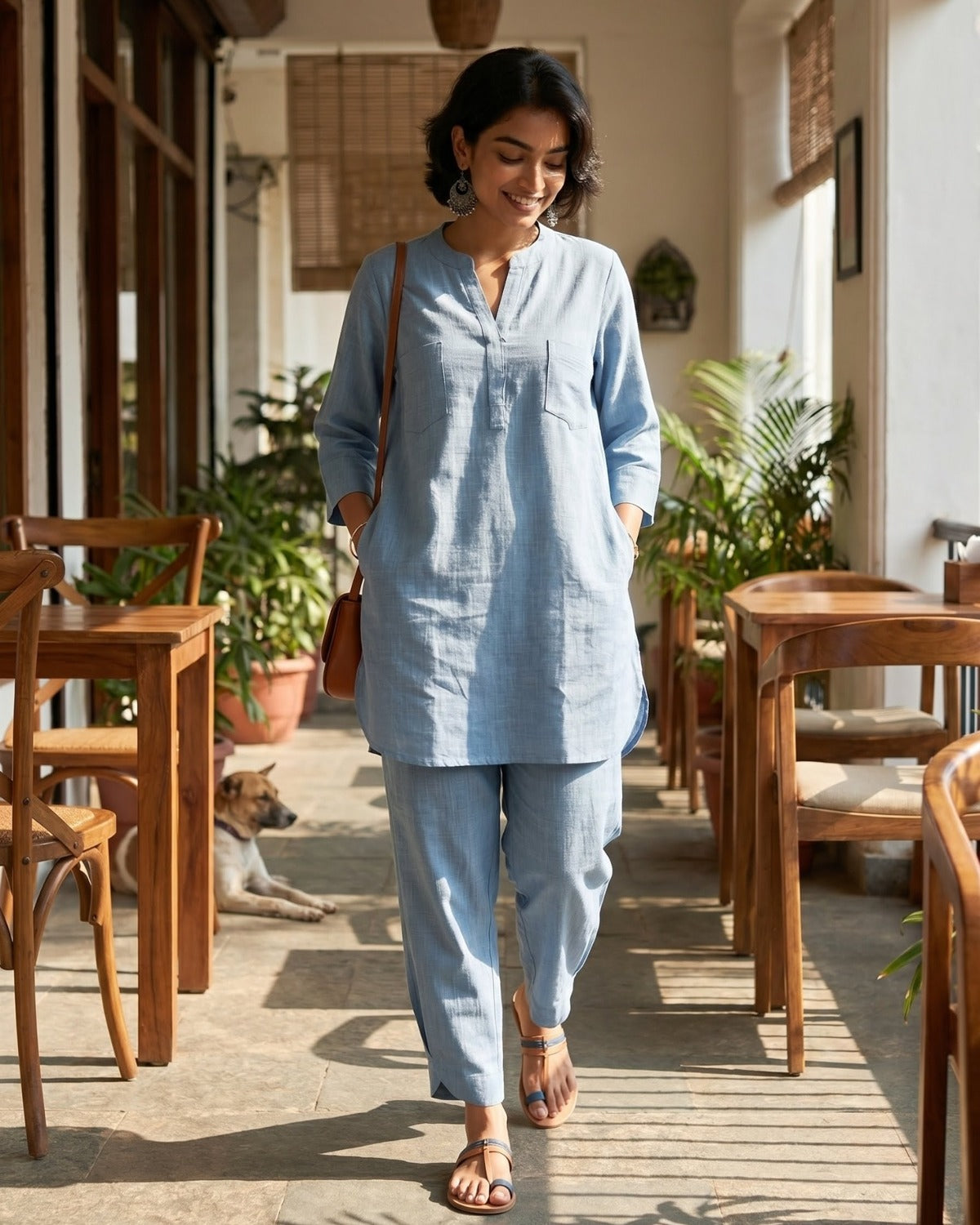 Gharana India Aira Slate Blue Coord Set - Dista