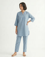 Thumbnail for Gharana India Aira Slate Blue Coord Set - Dista