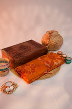 Thumbnail for khanduapata Orange & Maroon Colour Design Cotton Saree For Women