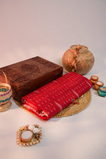Thumbnail for khanduapata Red & White Colour Pasapali Border Cotton Saree For Women - Distacart