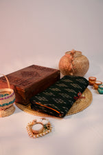 Thumbnail for khanduapata Green & Orange Colour Design Cotton Saree For Women