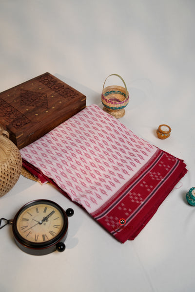 khanduapata Red & White Design Cotton Saree For Women