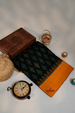 Thumbnail for khanduapata Green & Orange Colour Design Cotton Saree For Women
