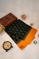 Thumbnail for khanduapata Green & Orange Colour Design Cotton Saree For Women