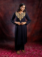 Thumbnail for Gharana India Ishq Rayon Black Chikankari Kurta - Dista