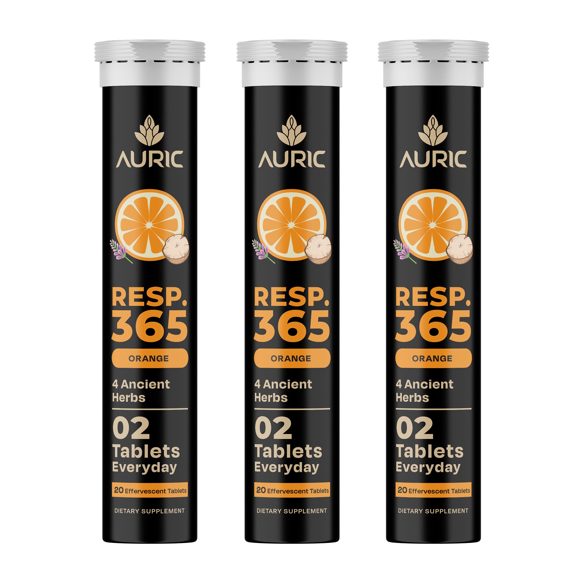 Auric Resp365 Tablets - Orange Flavour - Dista