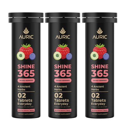 Auric Shine 365 Effervescent Tablets | Mixed Berries Flavour - Dista