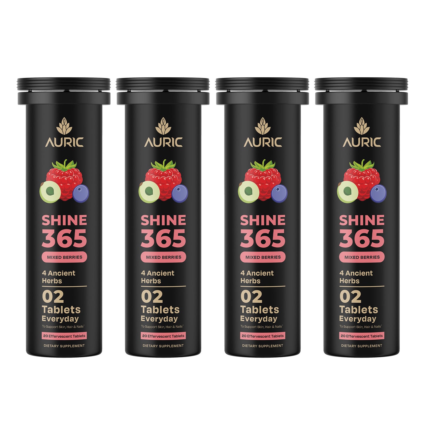 Auric Shine 365 Effervescent Tablets | Mixed Berries Flavour - Dista
