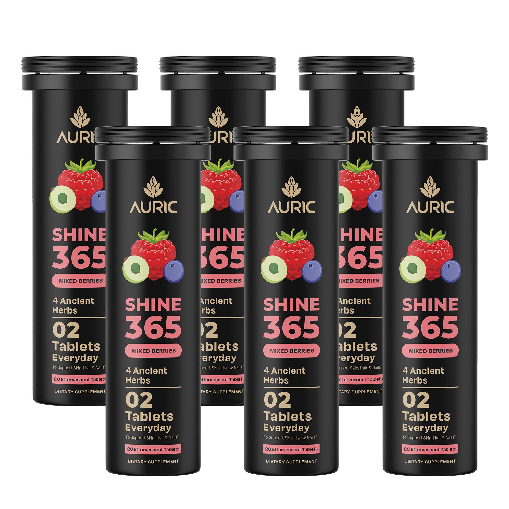 Auric Shine 365 Effervescent Tablets | Mixed Berries Flavour - Dista