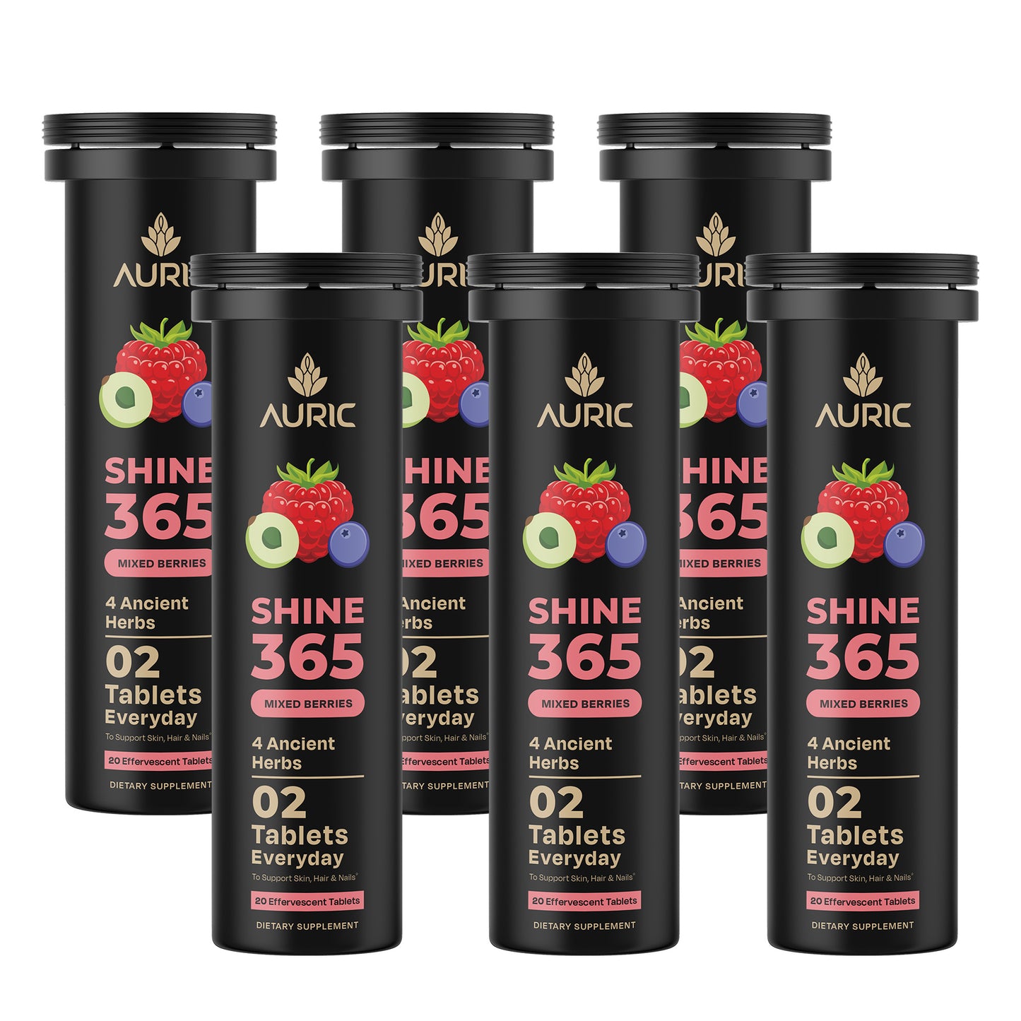 Auric Shine 365 Effervescent Tablets | Mixed Berries Flavour - Dista